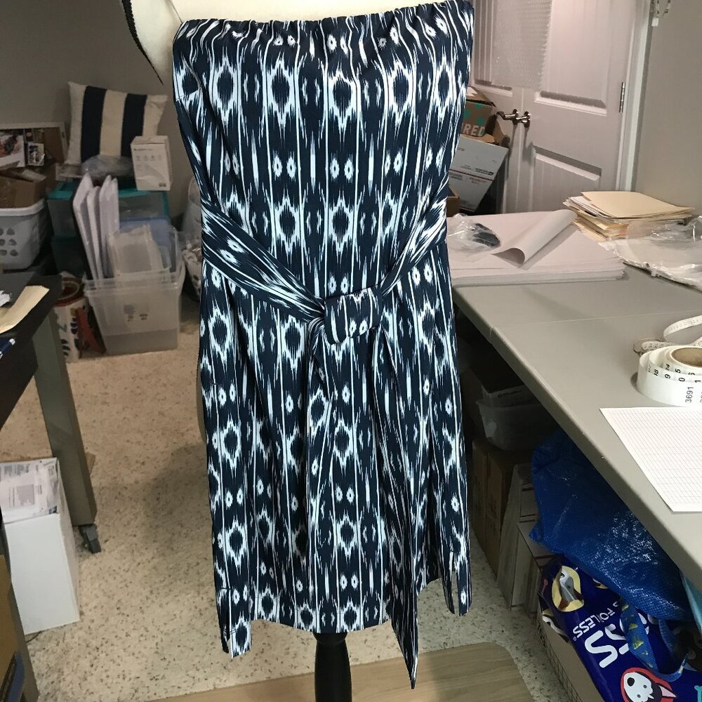 Women's Athleta strapless knit blue/white dress size S/XS